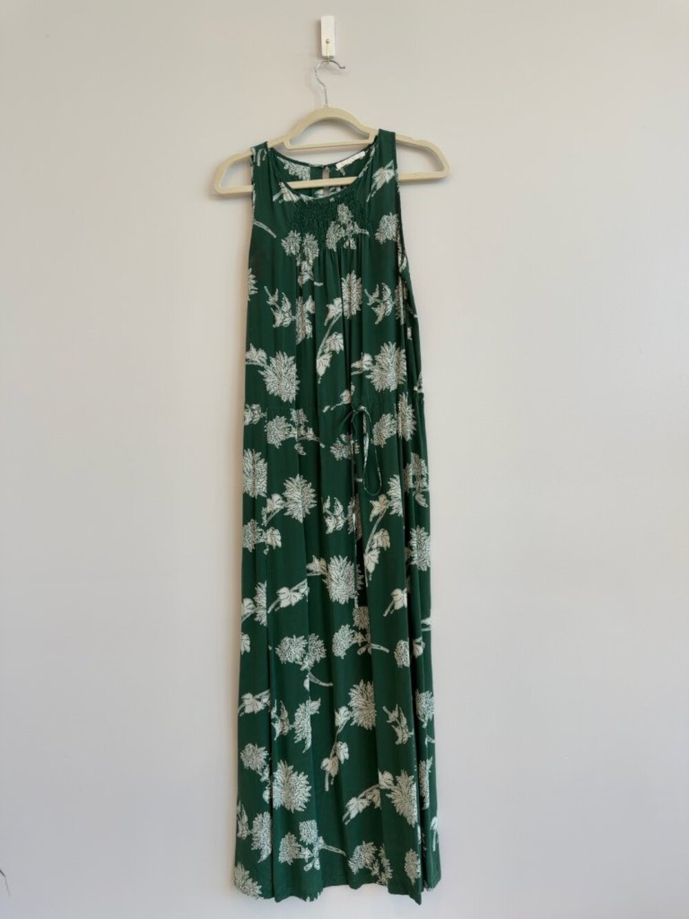 Burning Torch 100% Silk Floral Maxi Dress | Tie Waist